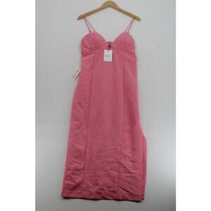 NWT Bardot pink  barbiecore y2k ethereal midi spaghetti strap dress 12 prom hoco